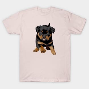 Cute Rottweiler Puppy Running With Tongue Out T-Shirt